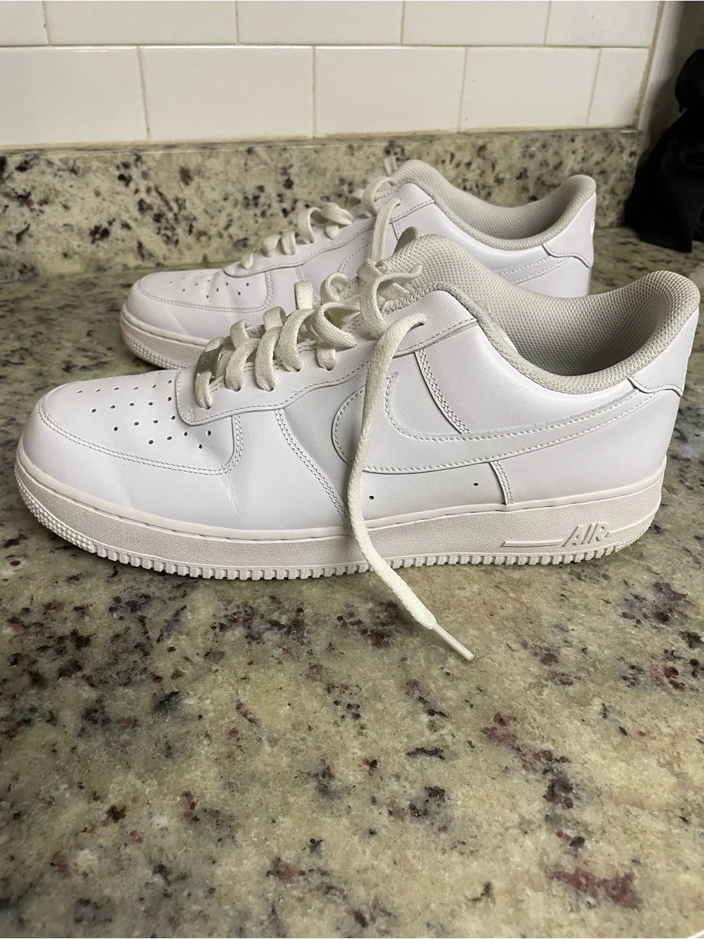 Classic Nike Air Force 1 '07 Triple White low-top sneaker men size 13 flats shoe